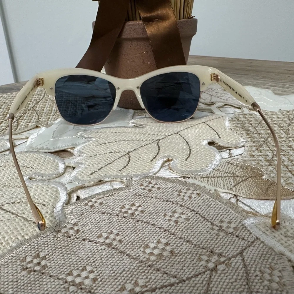 Oliver Peoples Sunglasses Hobson White Blue Mirror Polarized Unisex READ GUC